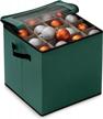 adjustable dividers christmas ornament storage box - durable 600d oxford fabric container stores up to 64 ball ornaments, with zipper and handles by habibee logo