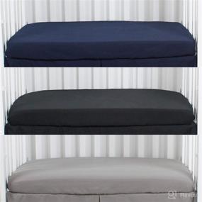 img 4 attached to 👶 CaSaJa Microfiber 3 Pack Mini Portable Crib Sheets: Silky Soft, Breathable, and Safe Playard Playpen Sheets Set for Baby - Navy + Black + Grey