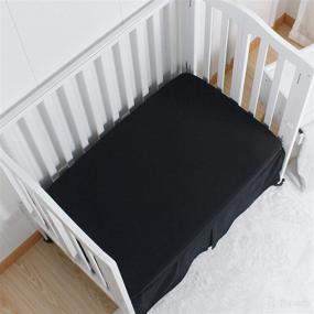 img 2 attached to 👶 CaSaJa Microfiber 3 Pack Mini Portable Crib Sheets: Silky Soft, Breathable, and Safe Playard Playpen Sheets Set for Baby - Navy + Black + Grey