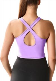 img 3 attached to Women'S High Neck Sports Bra: Everrysea Wirefree Padded Tank Tops For Yoga, Running & Gym Workouts