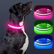 🐾 bpawser led dog collar with mesh webbing - usb rechargeable, adjustable size, light up glow safety collar for large and medium dogs logo