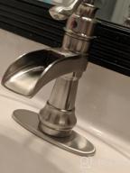 img 1 attached to Upgrade Your Bathroom With A Brushed Nickel Vessel Sink Faucet: Deck Mounted Waterfall Spout, Single Handle, And Pop Up Drain Stopper For A Modern Look review by Henry Hunter