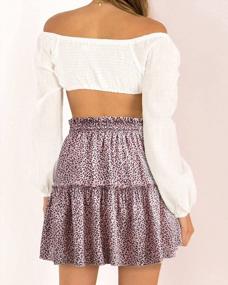 img 3 attached to Cute Summer Skirt For Women: Alelly High Waist Ruffle Floral Print Swing Beach Mini Skirt