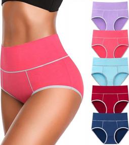 img 4 attached to Women'S Underwear: Cotton High Waist Stretch Panties - Soft, Comfy & Breathable For Full Coverage!