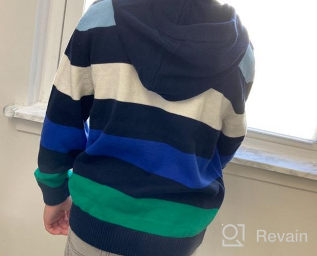 img 1 attached to Kid Nation Boys Hoodies: Stylish Sweaters for Boys 5-12 Years - 100% Cotton, Knit Striped Pullover with Pocket review by Juan Gomez