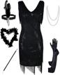 1920s gatsby party cocktail dress for women with sequins and fringe, from prettyguide logo