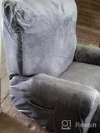 img 1 attached to Velvet Stretch Recliner Couch Covers - 4-Piece Style For Complete Recliner Chair Protection - Non-Slip, Form-Fitted, Thick & Soft - Washable Slipcover In Navy Shade - H.VERSAILTEX review by Holly Smith