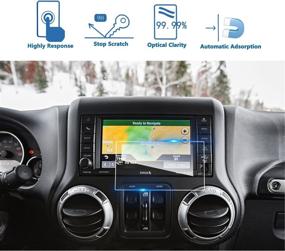 img 4 attached to 🔒 Tempered Glass Screen Protector for 2013-2018 Wrangler 6.5 Inch Car Navigation System, 9H Hardness Protective Film for Infotainment Stereo Center Touchscreen Display