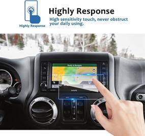 img 3 attached to 🔒 Tempered Glass Screen Protector for 2013-2018 Wrangler 6.5 Inch Car Navigation System, 9H Hardness Protective Film for Infotainment Stereo Center Touchscreen Display