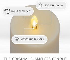 img 2 attached to Luminara Flameless Candle LED Pillar Chalky Ivory Finish - Real Wax Melted Top Unscented, Remote Ready, Timer (3 X 6.5 Inch)