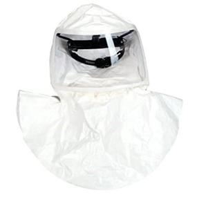 img 1 attached to MSA 10095739 OptimAir TL Hood - Tychem QC Powered Air-Purifying Respirator (PAPR), Color: White, 20 Pack, Single Bib, Threaded Connection, Hi-Efficiency Respiratory Protection, Durable & Replaceable