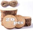 20pc unfinished predrilled natural wood slices for crafting logo