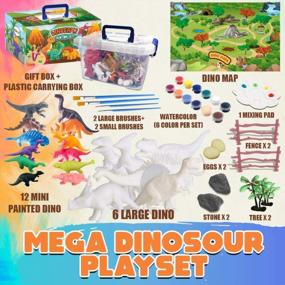 img 3 attached to Dinosaur And Unicorn Painting Arts And Crafts Kit For Kids - Paint Your Own Animal Planet Toys, Perfect Gift For Boys And Girls Ages 3-12 Years Old - Includes Art Supplies