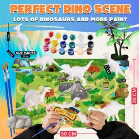 img 2 attached to Dinosaur And Unicorn Painting Arts And Crafts Kit For Kids - Paint Your Own Animal Planet Toys, Perfect Gift For Boys And Girls Ages 3-12 Years Old - Includes Art Supplies