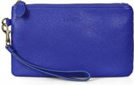 befen women's genuine italian leather wristlet clutch wallet purse - gold zipper for stylish accessorizing logo