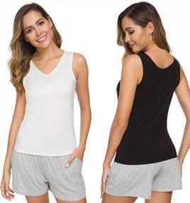 img 3 attached to Get Summer Ready With Xelky'S 4 Pack V Neck Tank Tops For Women - Lightweight, Stretchy And Comfortable Undershirts In Plain Colors (S-XXL)