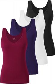 img 4 attached to Get Summer Ready With Xelky'S 4 Pack V Neck Tank Tops For Women - Lightweight, Stretchy And Comfortable Undershirts In Plain Colors (S-XXL)
