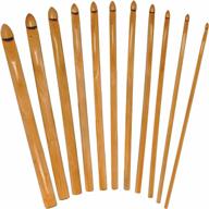 carbonized brown bamboo crochet hooks set - 11 sizes from us c/2 (3mm) to us n/15 (10mm), 6" (15cm) length by jubileeyarn logo