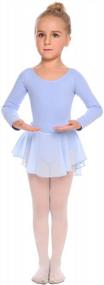 img 2 attached to Классические танцевальные платья с длинным рукавом Zaclotre для девочек, балетный купальник с юбкой