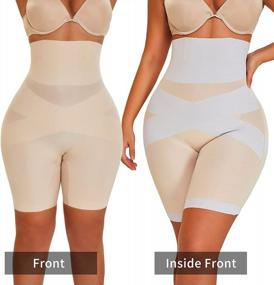 img 3 attached to High Waisted Tummy Control Seamless Body Shaper With Thigh Slimming Short Underwear For Women By MOVWIN