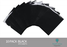 img 1 attached to 🌞 10-Pack of Black Heat Transfer Vinyl HTV Sheets - Iron On Vinyl Bundle for Cricut & Silhouette Cameo - For Heat Press Crafting