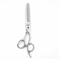 ergonomic thinning hair cutting shears - 6 inch hand-forged professional texturizing scissor with razor edge for barber and salon use logo