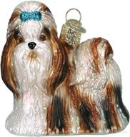 exquisite old world christmas: shih tzu dog 🐶 glass blown ornaments – perfect additions for your christmas tree! logo