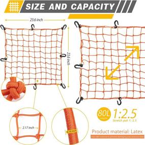 img 3 attached to 🏍️ Kayphyeo Motorbike Bungee Cargo Net - Heavy Duty with 8 Hooks | Large Capacity Motorcycle Cargo Net for Travel Luggage Rack | Stretchable Elastic Bike Load Securing Net | Size: 23.6 x23.6in