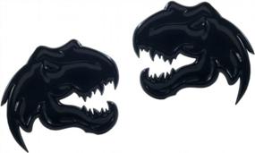 img 1 attached to A Pair Dinosaur Emblem For RAM TRX 1500 2500 3500 Charger Challenger(Black)