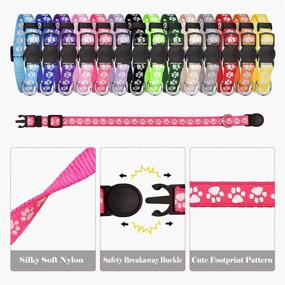 img 2 attached to 🐶 Set of 14 Puppy Collars for Litter Identification - Glow in The Dark, Whelping Accessories - Soft Nylon Breakaway Colored Collars with 2 ID Tags - Small Size (S)