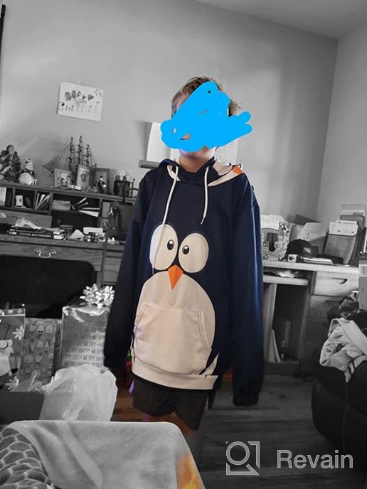 img 1 attached to 🐧 NiuKom Penguin Hoodies Sweatshirt Pullover: Stylish Boys' Clothing for Winter review by Roger Weinmunson