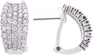 stunning 14k white gold earrings with round and baguette diamonds logo
