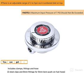 img 2 attached to 🔧 Universal Adjustable Carb Fuel Pressure Regulator Kit | 1-5 PSI | Compatible with Carburetor Engines | Includes 8mm & 10mm Tail Hoses