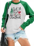 uniqueone just a girl who loves christmas tree sweatshirt for women xmas tree long sleeve shirt christmas graphic tops logo