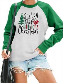 img 3 attached to UNIQUEONE Just A Girl Who Loves Christmas Tree Sweatshirt For Women Xmas Tree Long Sleeve Shirt Christmas Graphic Tops