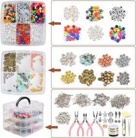 img 3 attached to 📿 1171 Piece Jewelry Making Kit with Beads, Charms, Findings, Pliers, and Beading Wire - Ideal for Necklace, Earring, Bracelet Creation and Repair | Jewelry Crafting Tools Set for Women, Girls, and Adults