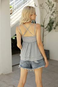 img 1 attached to Stylish Lace V-Neck Chiffon Cami Tank Top With Spaghetti Straps - Sleeveless Women'S Shirts By Feager