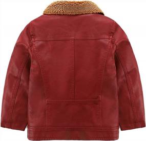 img 3 attached to Модно и уютно: зимние кожаные куртки LJYH для девочек с отворотами из искусственной овчины