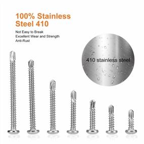 img 2 attached to WELLOCKS Self Drilling Screws M4.2 Pan Head 13-50Mm Length Stainless Strong Tek Screws Self Driller Assortment Kit Set With Storage Box For Attaches Sheet Metal Steel 187 Pcs (D136)
