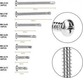 img 3 attached to WELLOCKS Self Drilling Screws M4.2 Pan Head 13-50Mm Length Stainless Strong Tek Screws Self Driller Assortment Kit Set With Storage Box For Attaches Sheet Metal Steel 187 Pcs (D136)