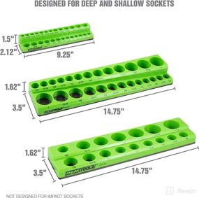 img 2 attached to 🧲 OEMTOOLS 22488 6-Pack Magnetic Socket Organizers Set for SAE and Metric Drives, Tool Box Socket Organizer for 1/4", 3/8", and 1/2" Drive Sockets, Black and Green