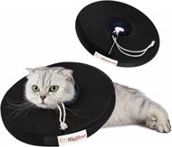 🐱 adjustable soft cat cone collar for after surgery recovery – sponge neck donut elizabethan e-cones for cats and kittens - high resilience, comfy and waterproof - lightweight (black, size m) from myabyron logo