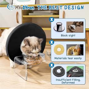 img 3 attached to 🐱 Adjustable Soft Cat Cone Collar for After Surgery Recovery – Sponge Neck Donut Elizabethan E-Cones for Cats and Kittens - High Resilience, Comfy and Waterproof - Lightweight (Black, Size M) from Myabyron