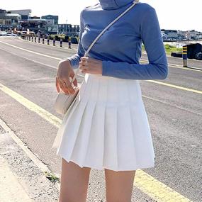 img 1 attached to Women'S Pleated A Line Skorts High Waisted Mini Skater Tennis Skirts School Girl Uniform