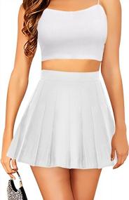 img 4 attached to Women'S Pleated A Line Skorts High Waisted Mini Skater Tennis Skirts School Girl Uniform