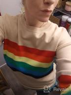 img 1 attached to 🌈 Ferrtye Women's Rainbow Pullover Sweater: Lightweight, Long Sleeve, Crew Neck, Loose Knit review by Philip Davenport