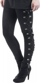 img 2 attached to Unleash Your Sensuality: Xxxiticat Women'S Black Satin Lace-Up Leggings For A Bold Fashion Statement