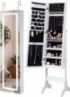 organize your jewelry in style with yokukina mirror jewelry cabinet armoire with lights and lockable storage logo