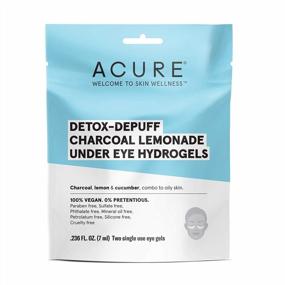 img 4 attached to Acure Detox-Depuff Charcoal Lemonade Under Eye Hydrogels - 100% Vegan, Ideal for Oily to Normal & Acne Prone 🥒 Skin. Charcoal, Lemon & Cucumber Formula Detoxifies & De-Puffs Under Eye Area. Includes 2 Single Use Hydrogel Patches, 1 Count