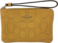 coach signature leather corner wristlet women's handbags & wallets via wristlets logo
